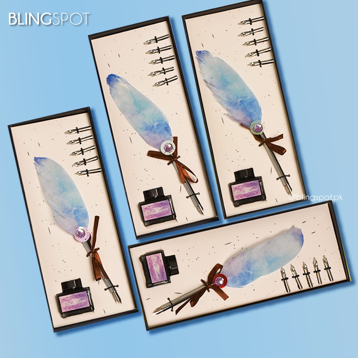 Luxury Vintage Feather Dip Pen Set - Style 28 - The Blingspot Studio