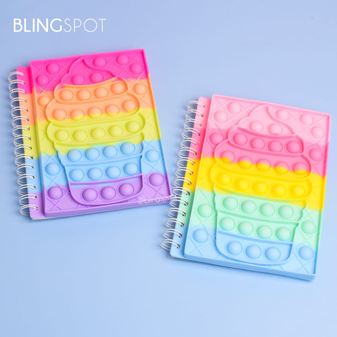 Popit Fidget Rainbow Spiral Notebook A5 Size Popit cover Ring Binding Diary  For Girls and Boys