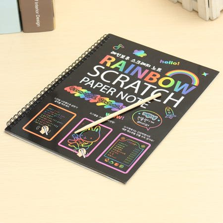 12 Sheets Rainbow Scratch Note Sketchbook Paper Painting Toys Children DIY  Color Art Doodle Scratch Off Card Drawing Notebooks - AliExpress