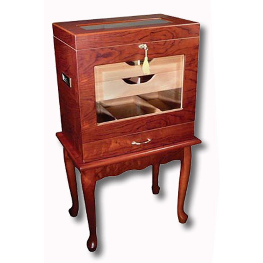 Geneve Humidor Cabinet 500 Cigar Count Antique Style End Table