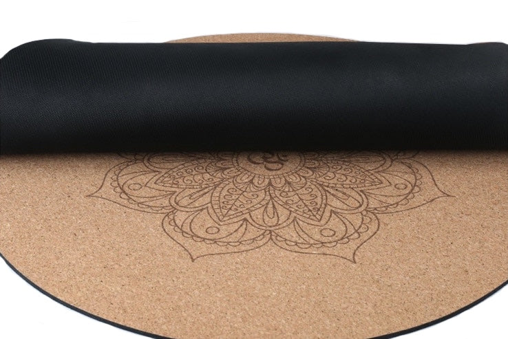 Tapis de Yoga écologique luxe rond en liège naturel