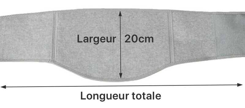 DImensions de la ceinture lombaire de maintien dorsal GREY.LOMB