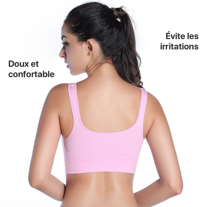 La brassière sport FitCurves est douce, confortable et évite les irritations.