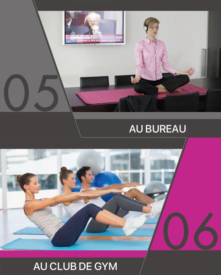 Tapis de gym 8mm utilisable au bureau ou au club de gym.