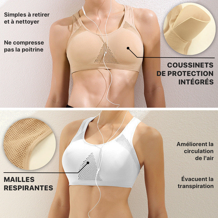 La brassière sport SweetBump intègre des coussinets de protection.