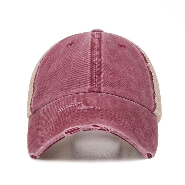 Casquette femme GRUNGE avec ouverture pour chignon et queue de cheval