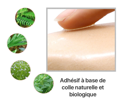 Coussinets remontre-poitrine adhésifs, à base de colle naturelle et biologique.