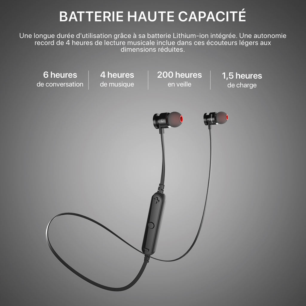 Écouteurs magnétiques Bluetooth AWEI T11 pour sportifs contient une batterie longue durée