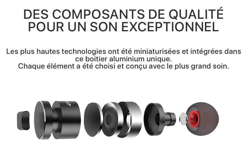 Composant de haute technologie pour les écouteurs magnétiques Bluetooth AWEI T11 pour sportifs