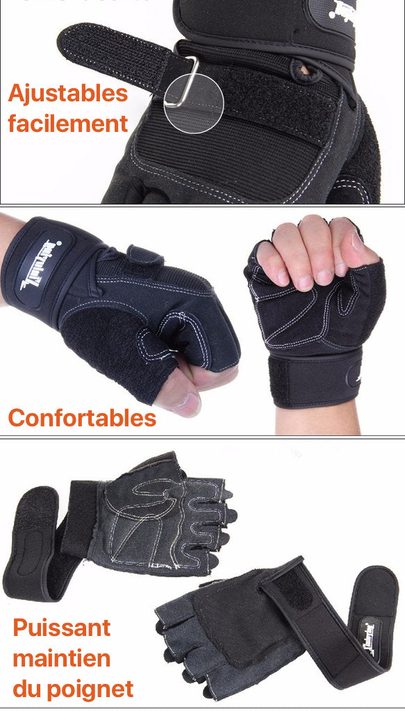 Caractéristiques de la paire de gants avec système de serrage