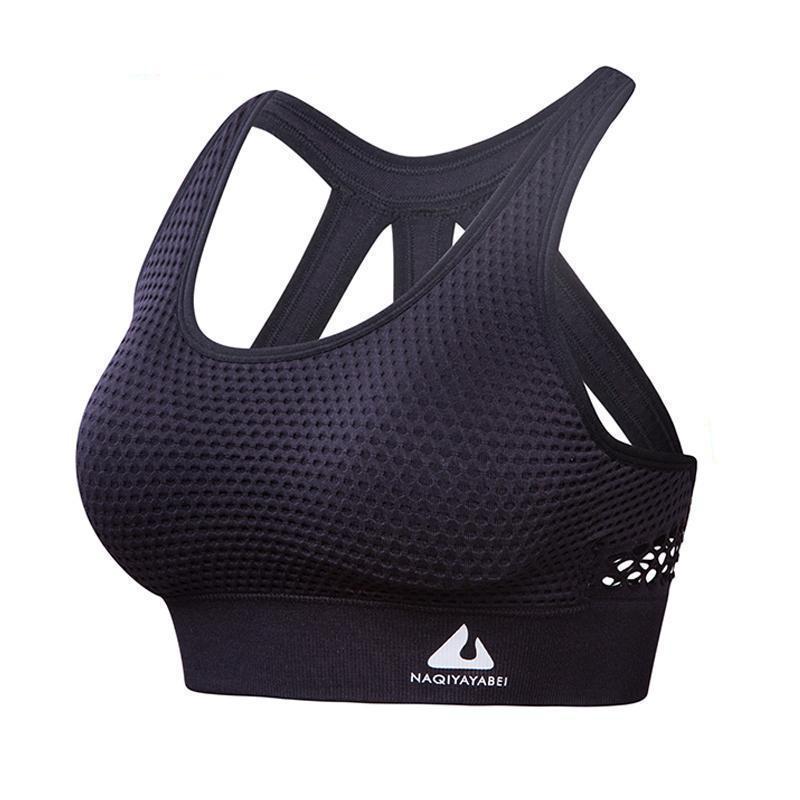 Brassière sport FLEX.MESH noire soutien fermement la poitrine