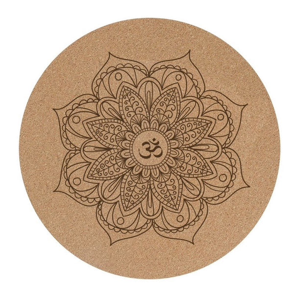 Tapis de Yoga écologique luxe rond en liège naturel de chêne