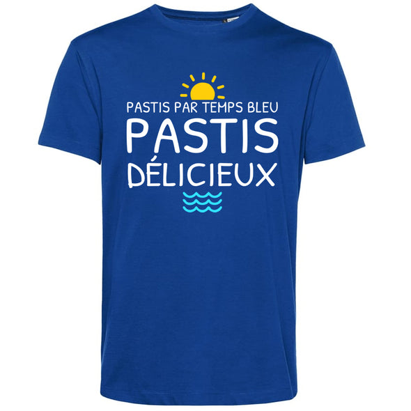 T-Shirt été Homme | Humour Apéro | Pastis par Temps Bleu Pastis délicieux | 100% Coton, imprimé en France…