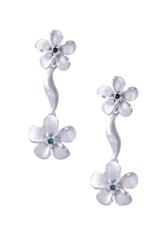 Buy Plumeria Earrings 14k Gold & Diamonds Online | Dolphin Galleries