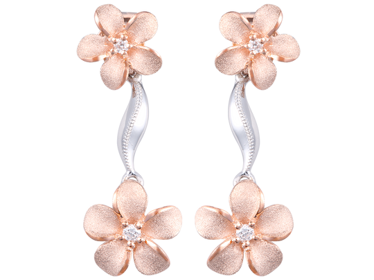 Buy Plumeria Earrings 14k Gold & Diamonds Online | Dolphin Galleries