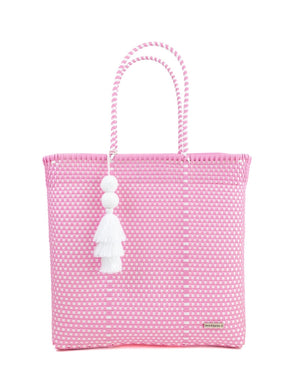 Pastel Pink and White Checkered "Extra" Jumbo Tote - E.F. Outfitters