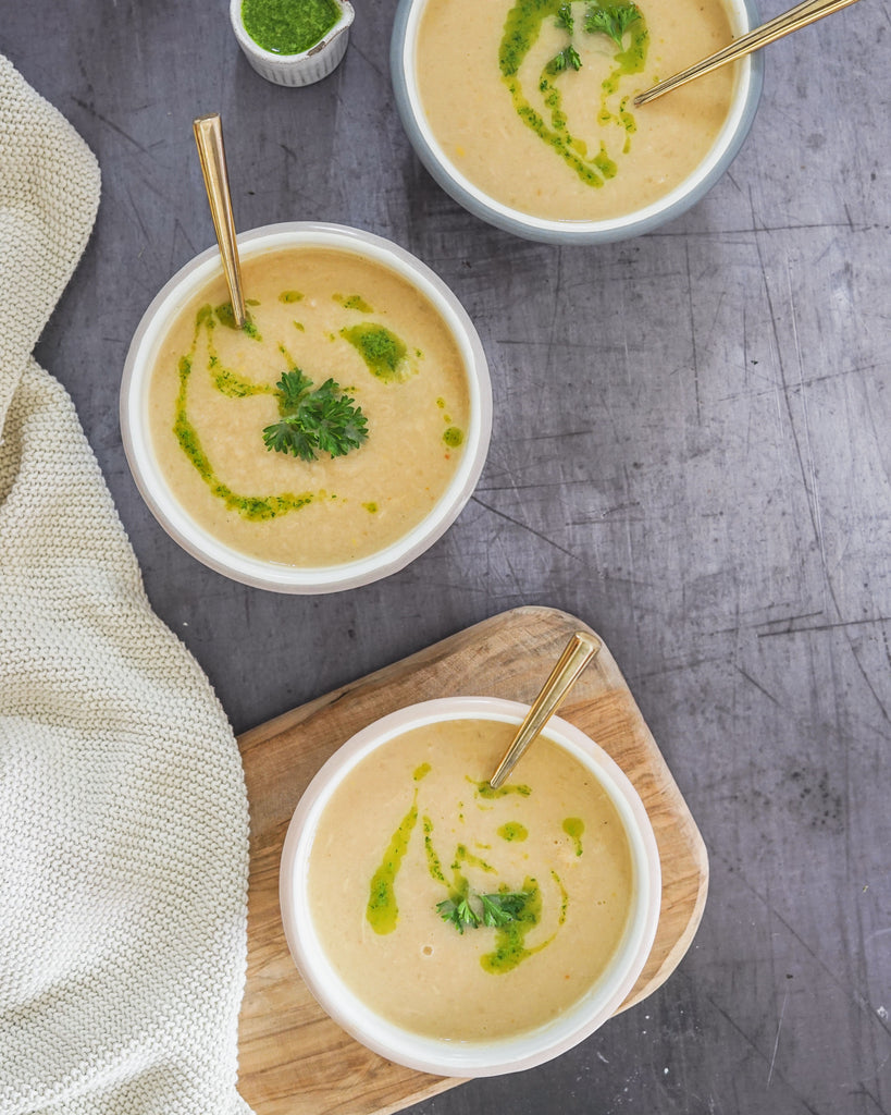 Creamy Parsnip Apple Soup- Passover Recipes, Nosh with Micah, Peace Love Light Shop