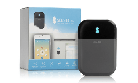 Smart AC Controller Sensibo Sky connected to a smartphone