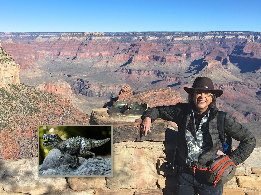 Leslie, our founding fossil, at the Grand Canyon