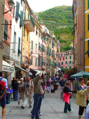 The narrow streets around Vernazza