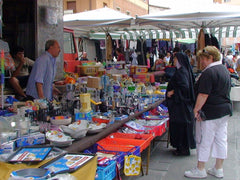 Italian markets are often set up in a town's piazza