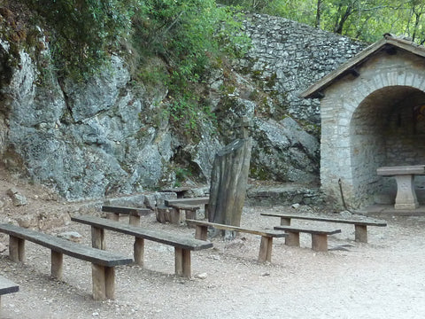 There are many places to sit and pray or meditate at the Hermitage near Assisi