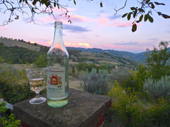 Giovanini's wine against the sunset in Paradiso