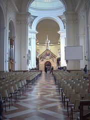 The Proziuncola chapel is dwarfed by the huge church of St Mary of the Angels, Assisi