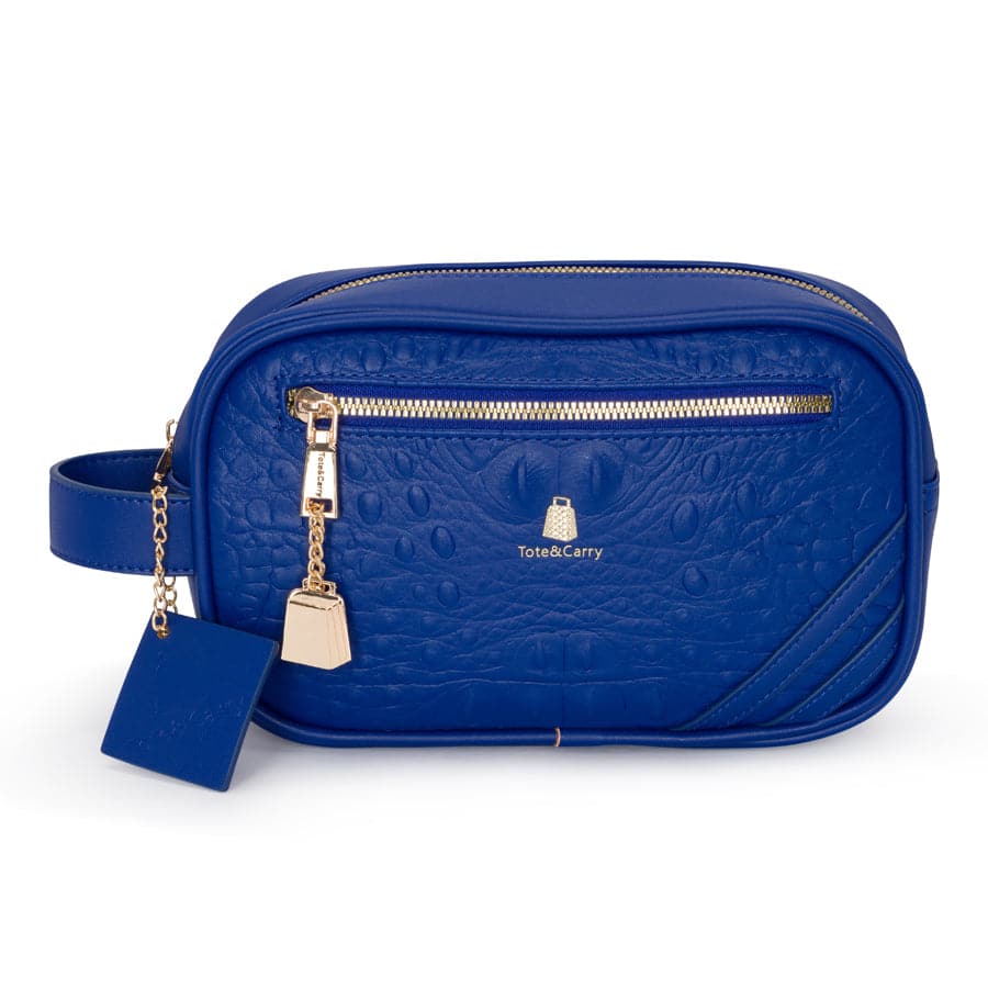 Royal Blue Apollo 2 Faux Crocodile Skin Toiletry Bag