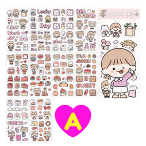 Kawaii Girl and Animal Friends Stickers, Cute Stickers – MyKawaiiCrate