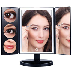 large lighted trifold vanity mirror with magnification beauty makeup mirror daily mirror