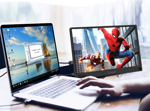 Lexuma XScreen portable monitor 1080 full HD blog post better choice for dual monitor setting Type-C connection