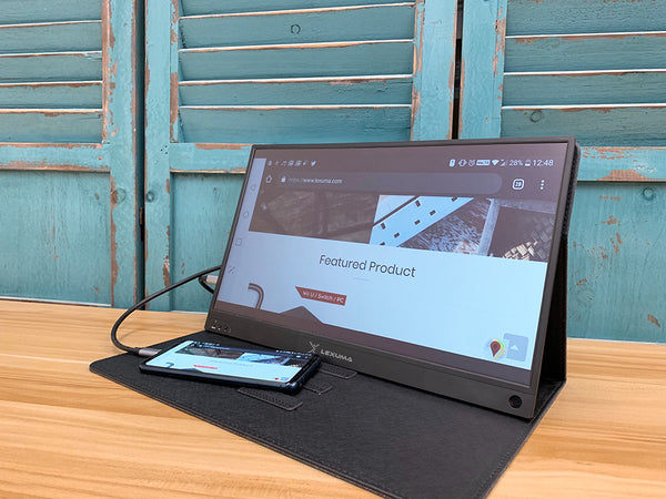 GadgetiCloud Lexuma XScreen Portable Monitor Ultra Slim HD 1080P USB Powered slim iPad like mobile connection 