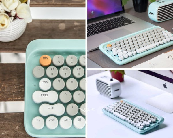 Lofree Wireless Mac Mechanical Keyboard Aestival Blue GadgetiCloud Wireless Mac DOT Bluetooth Mechanical mini keyboard retro style Steampunk Vintage Typewriter azio unicomp ultra classic penna keyboard 打字機 機械鍵盤 復古鍵盤 打字機鍵盤