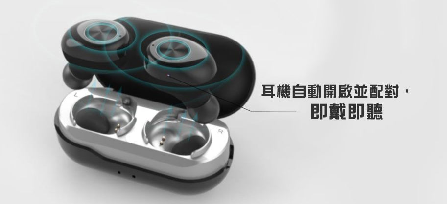 TWS True Wireless Stereo Invisible Earbuds Airpods with Charging Case 真無線 藍牙立體聲 耳機 連耳機充電盒及掛繩