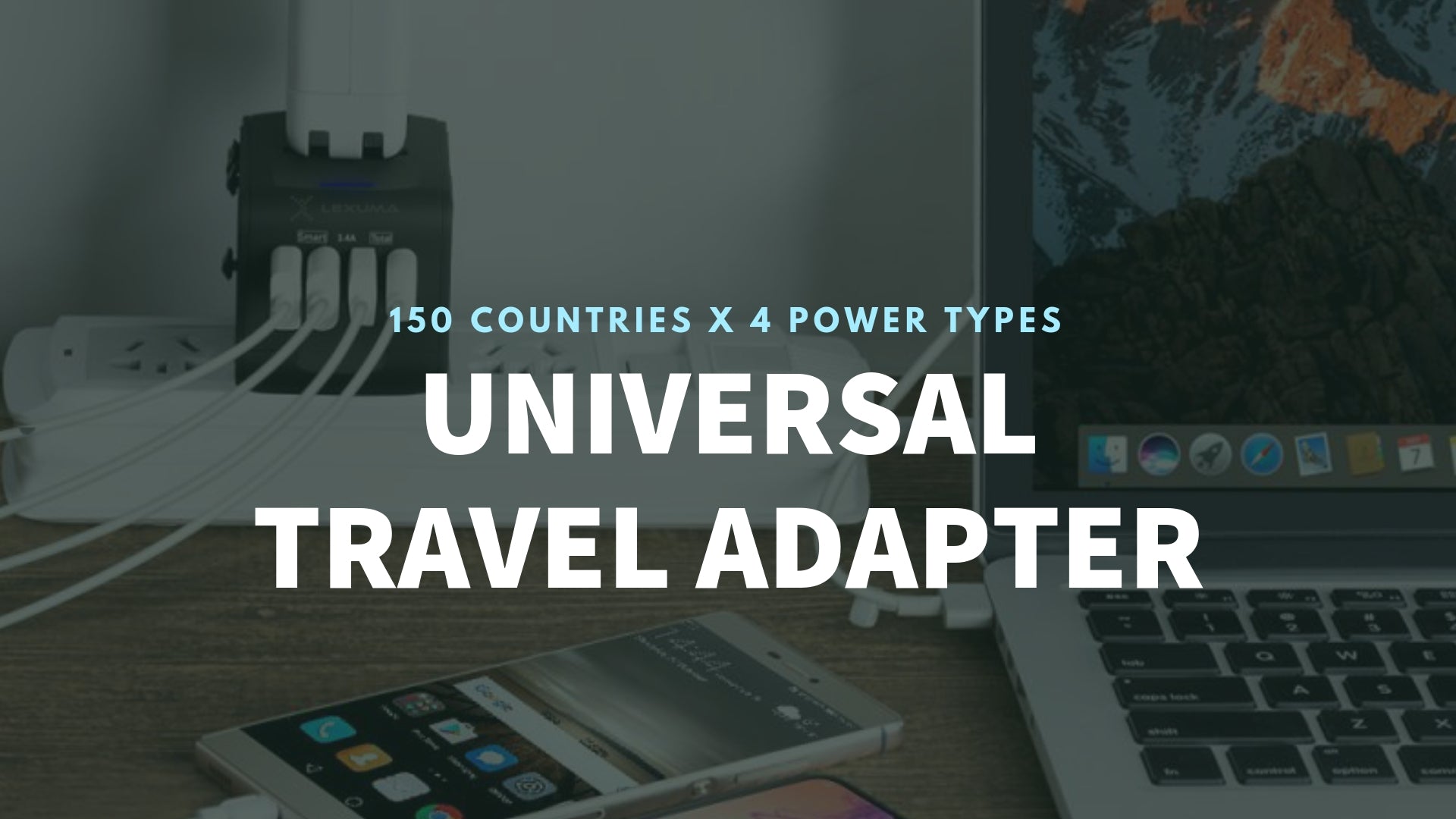 Universal Travel Adapter UTA-1440 All in One Worldwide Charger for US EU UK AUS with 4 USB Port epicka verbatim european outlet momax insignia global kit bez hyleton worldwide targus APK032us eagle creek foval power step down voltage power converter target banner - iMartCity