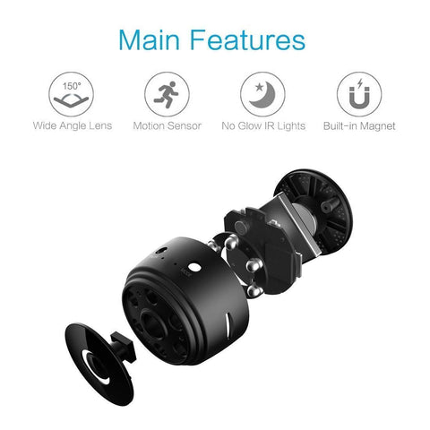 Mini 1080P Wireless Security Camera with 150° Wide-Angle Lens