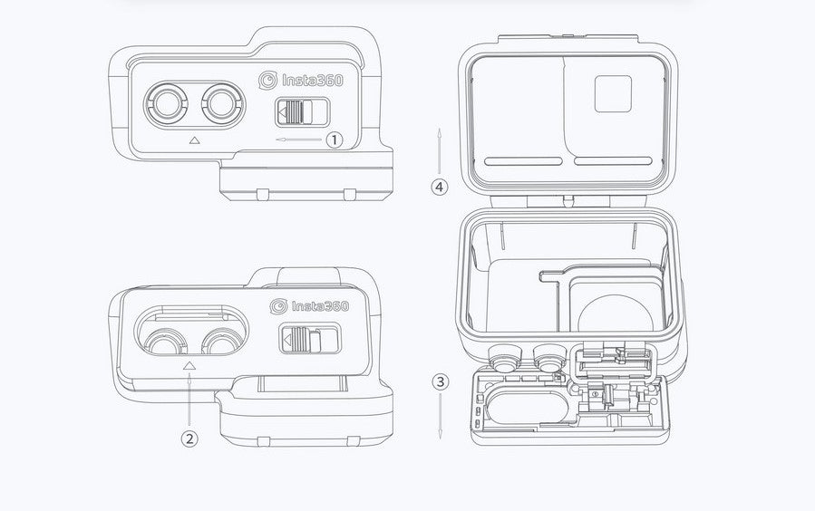 Insta360 ONE R Dive Case for 4K Wide Angle Mod - open the case