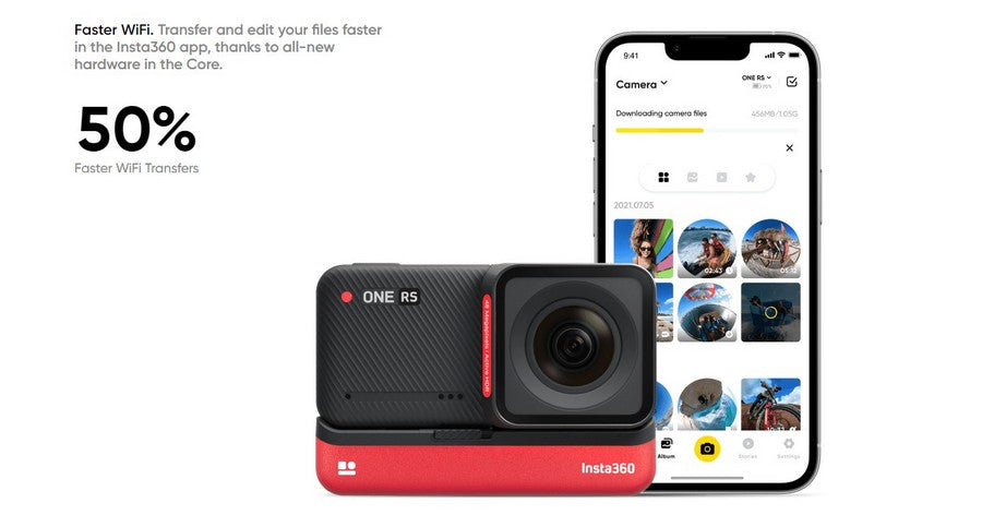 Insta360 ONE RS Interchangeable Lens Action Camera - fast Wifi