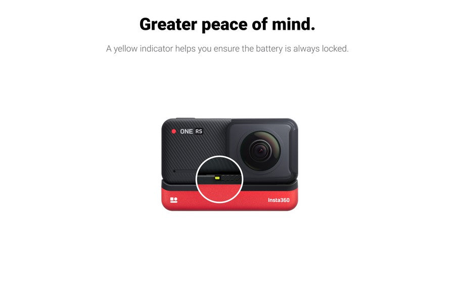 Insta360 ONE RS Power Accessories - Battery Base / Fast Charge Hub - button