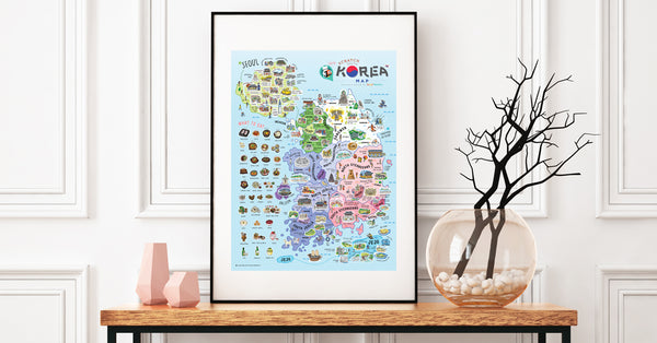 Korea scratch map -  travel to korea frame up home decoration