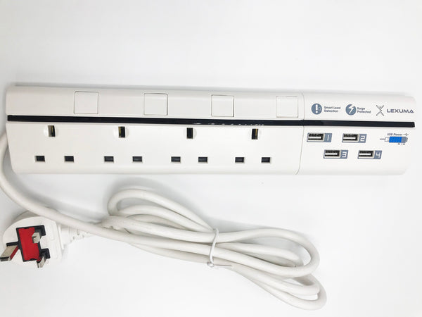 Lexuma 辣數碼 XStrip UK Surge Protector with USB Unbox package content uk surge protector