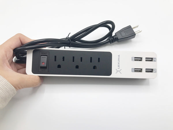 Lexuma 辣數碼 XStrip USB Power Strip US-Style Unbox 3 sockets and 4 usb ports