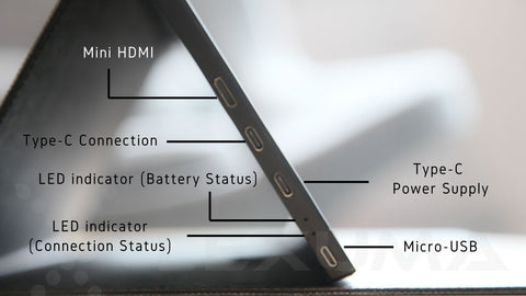 iMartCity Lexuma XScreen Portable Monitor dual screen setting blog comparison on with or without built-in battery description on different connection ports