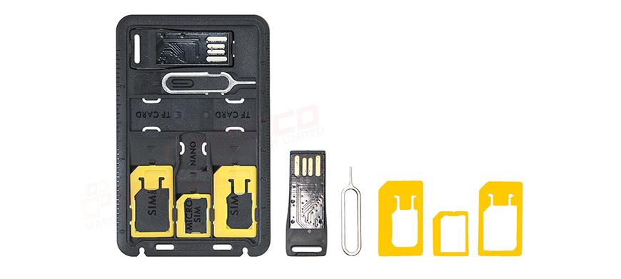 3 in 1 Sim Card Kit with Sim Card Holder and Micro USB Card Reader