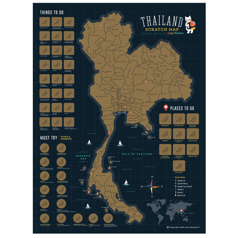 Good Weather Thailand Scratch Travel Map Travel to Thailand deluxe luckies world travel map with pins europe uk rosegold small personalised Scratch Off Traveling Thailand travelization 泰國 刮刮地圖 刮刮樂 世界地圖 - GadgetiCloud