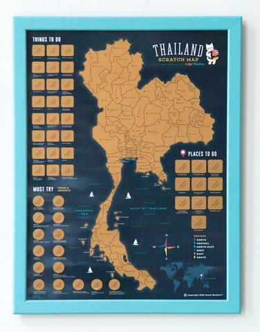 iMartCity thailand scratch travel map 泰國刮刮地圖 刮刮樂 deluxe map travel map scratch off map frame up