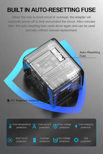 Universal PD 35W Travel Adapter 3 Type-A + 1 Type-C + 1 Type-C(PD)  (Black)