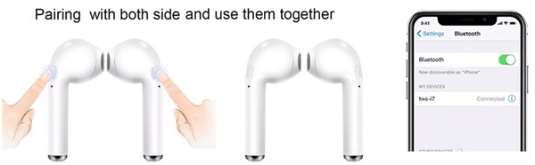 Apple Airpods and TWS bluetooth earbuds comparison pairing up with devices