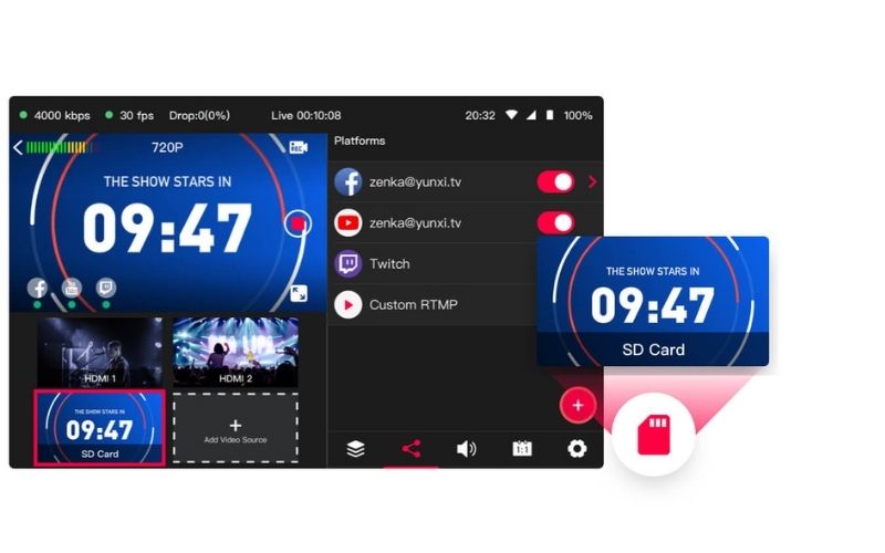 YoloLiv YoloBox Yololivbox Portable Live Stream Studio Broadcast Box WiFi 4G Encoder 1080P HD video recording four in one 4-in-1 streaming gear on Facebook Youtube Twitch Capture card Switcher Studio DSLR Controller without OBS 直播 實況 直播專用 臉書直播  network wireless facebook live box live event tool